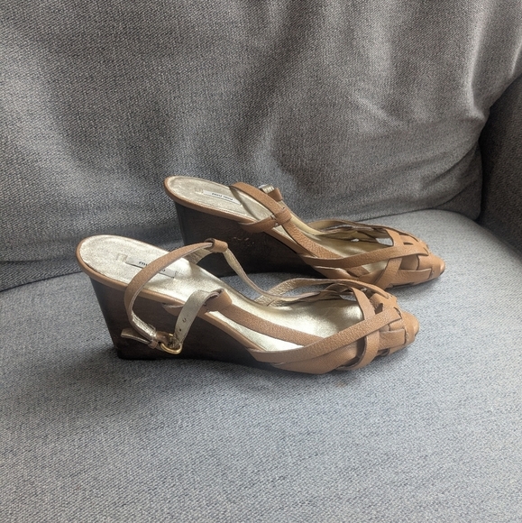 Miu Miu Strappy Leather Wedges - Picture 1 of 6